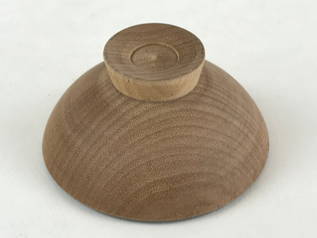 Japanese Wooden Sake Cup Vtg Fuji Mountain Guinomi Ochoko Sakazuki Brown G72
