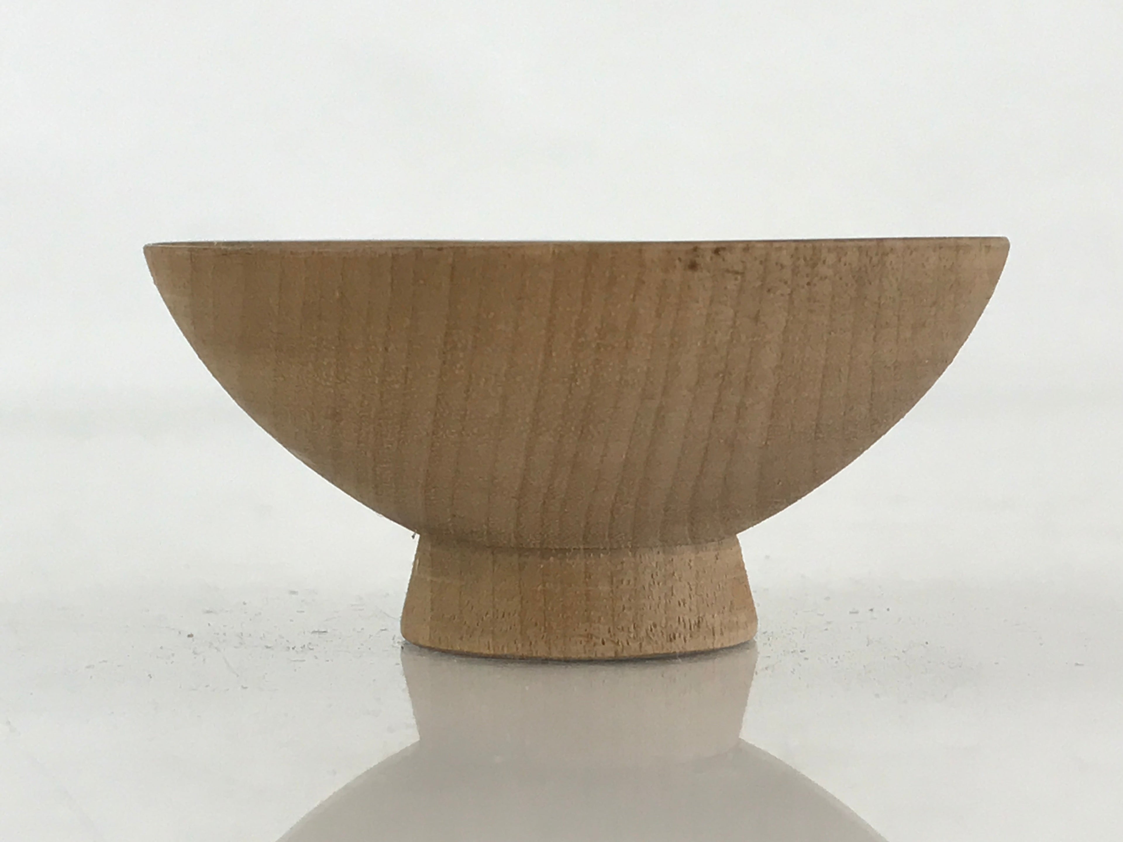 Japanese Wooden Sake Cup Vtg Fuji Mountain Guinomi Ochoko Sakazuki Brown G72