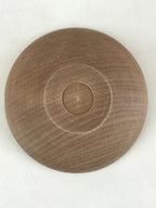 Japanese Wooden Sake Cup Vtg Fuji Mountain Guinomi Ochoko Sakazuki Brown G72
