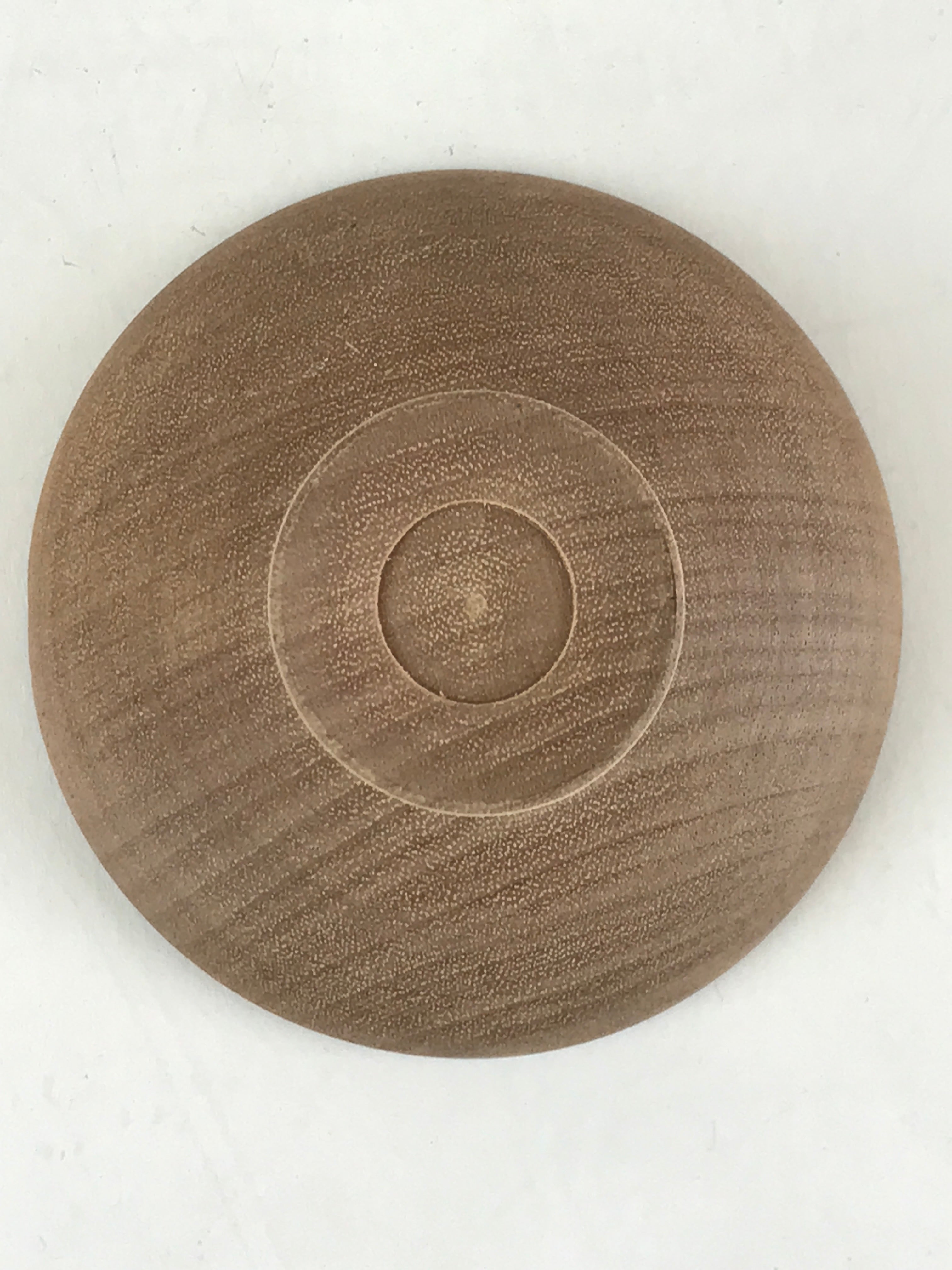 Japanese Wooden Sake Cup Vtg Fuji Mountain Guinomi Ochoko Sakazuki Brown G72