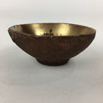 Japanese Wooden Sake Cup Vtg Gold Design Sakazuki Ochoko Guimoni G23