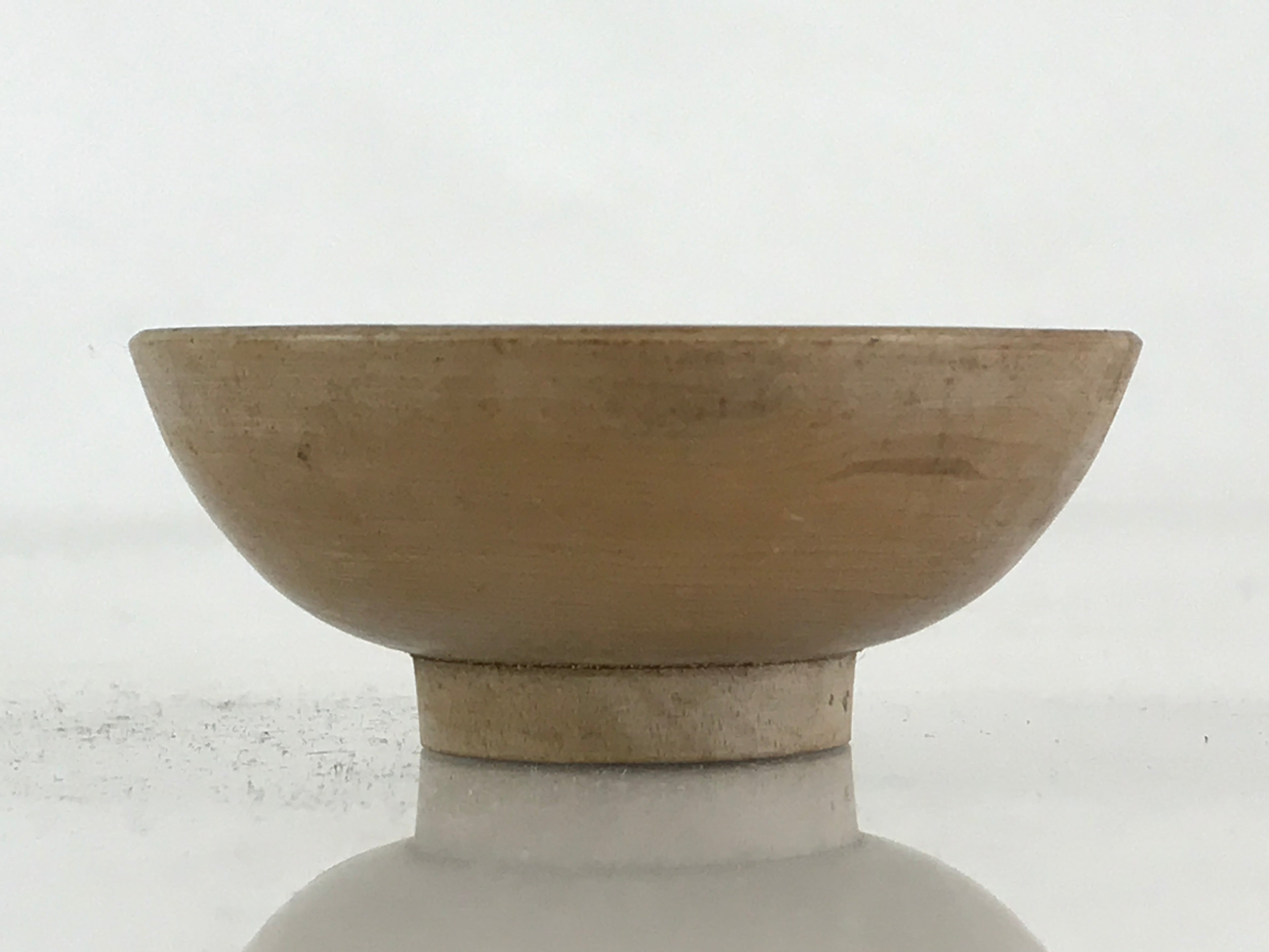 Japanese Wooden Sake Cup Vtg Wood Carved Guinomi Ochoko Sakazuki Brown G73