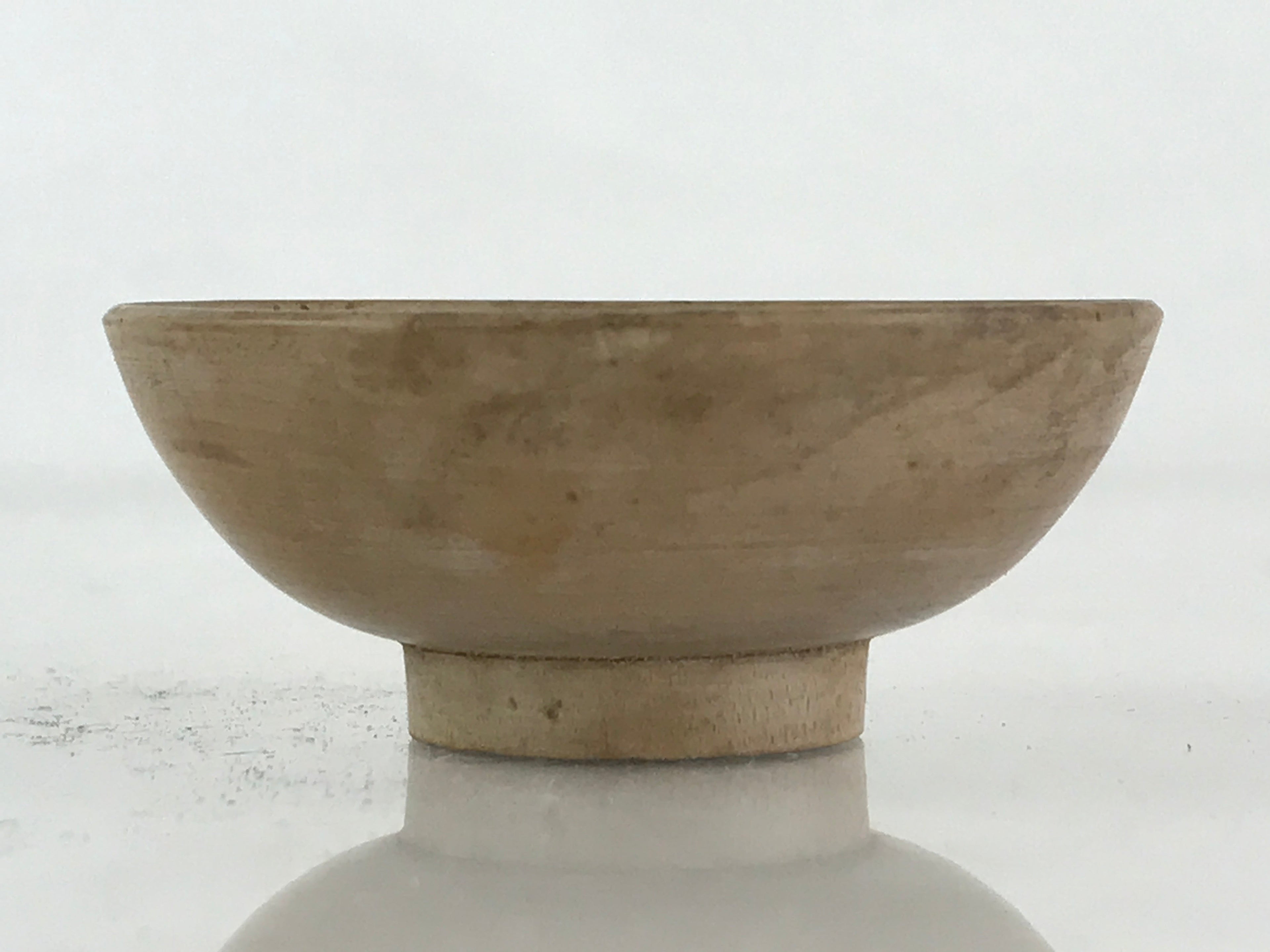 Japanese Wooden Sake Cup Vtg Wood Carved Guinomi Ochoko Sakazuki Brown G73