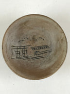Japanese Wooden Sake Cup Vtg Wood Carved Guinomi Ochoko Sakazuki Brown G73