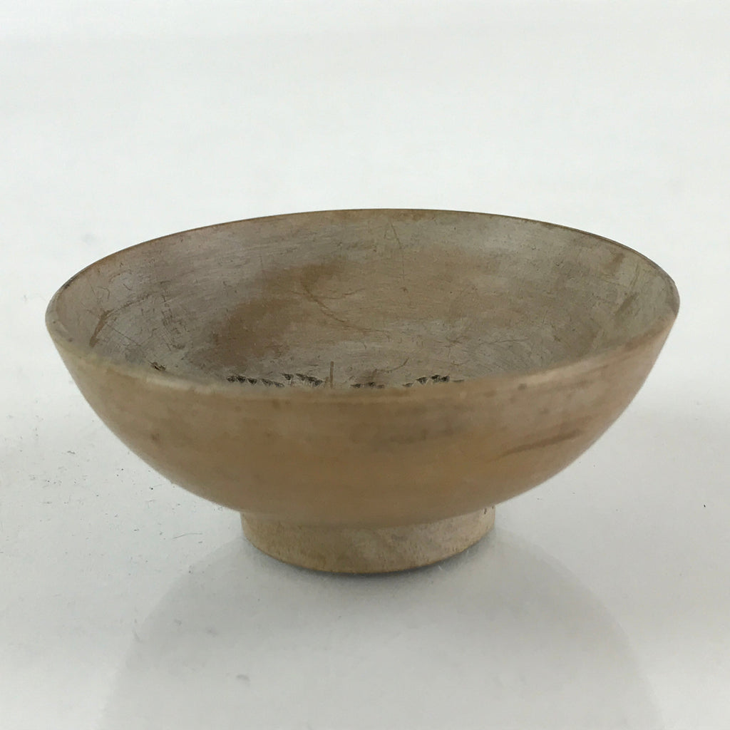 Japanese Wooden Sake Cup Vtg Wood Carved Guinomi Ochoko Sakazuki Brown G73