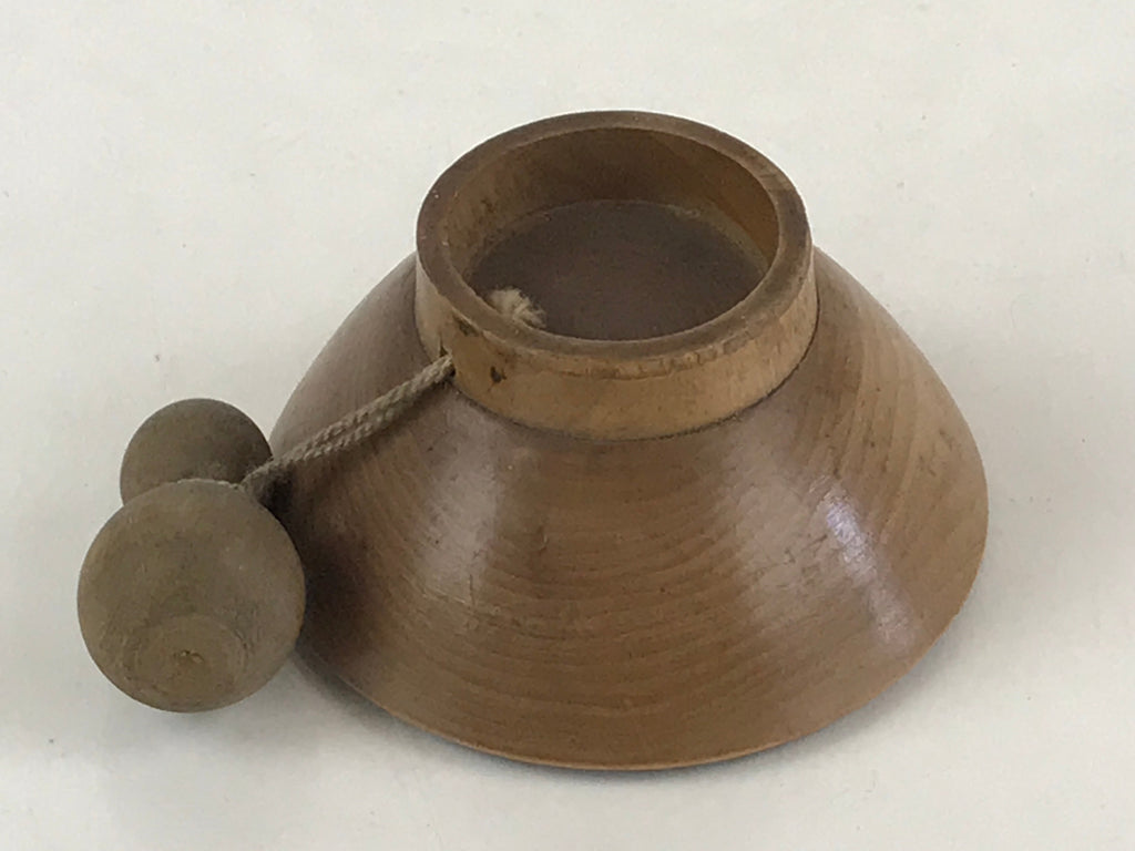 Japanese Wooden Sake Cup Vtg Wood Carved Guinomi Ochoko Sakazuki Gourd G74