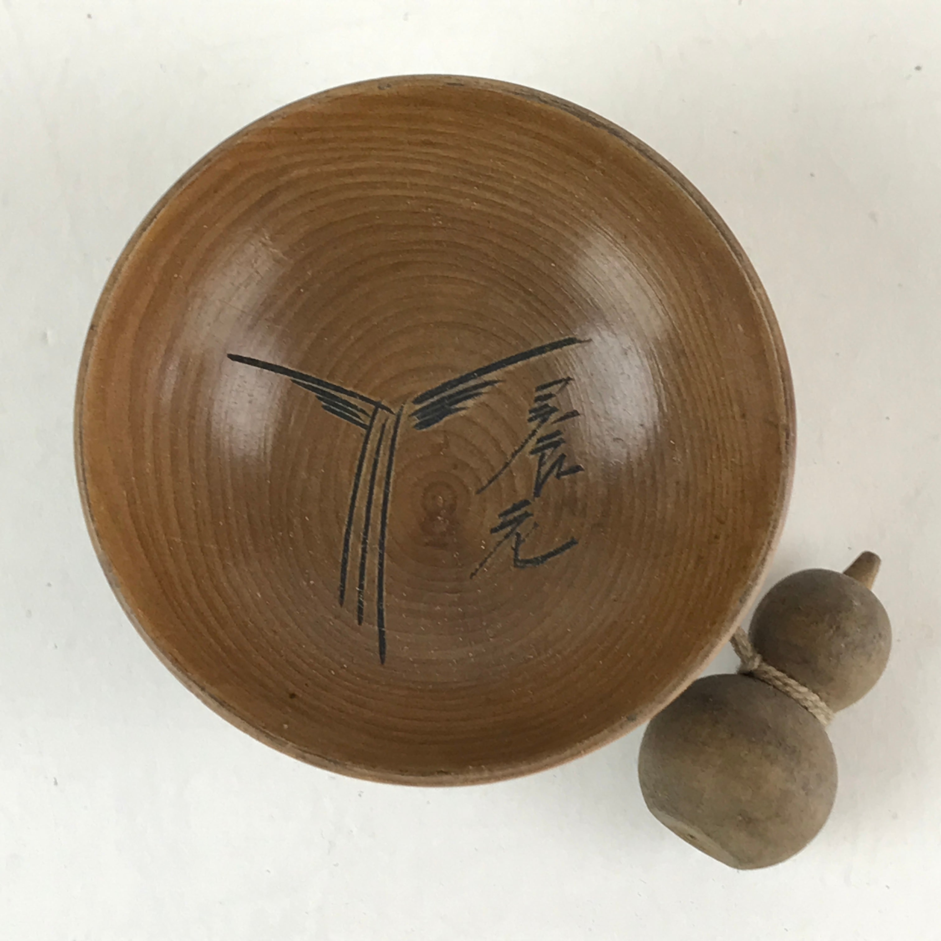 Japanese Wooden Sake Cup Vtg Wood Carved Guinomi Ochoko Sakazuki Gourd G74