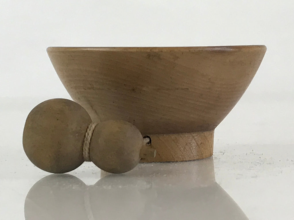 Japanese Wooden Sake Cup Vtg Wood Carved Guinomi Ochoko Sakazuki Gourd G74