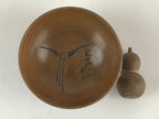 Japanese Wooden Sake Cup Vtg Wood Carved Guinomi Ochoko Sakazuki Gourd G74