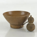 Japanese Wooden Sake Cup Vtg Wood Carved Guinomi Ochoko Sakazuki Gourd G74