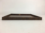 Japanese Wooden Serving Tray Vtg Cherry Bark Finish Brown Square Obon UR533