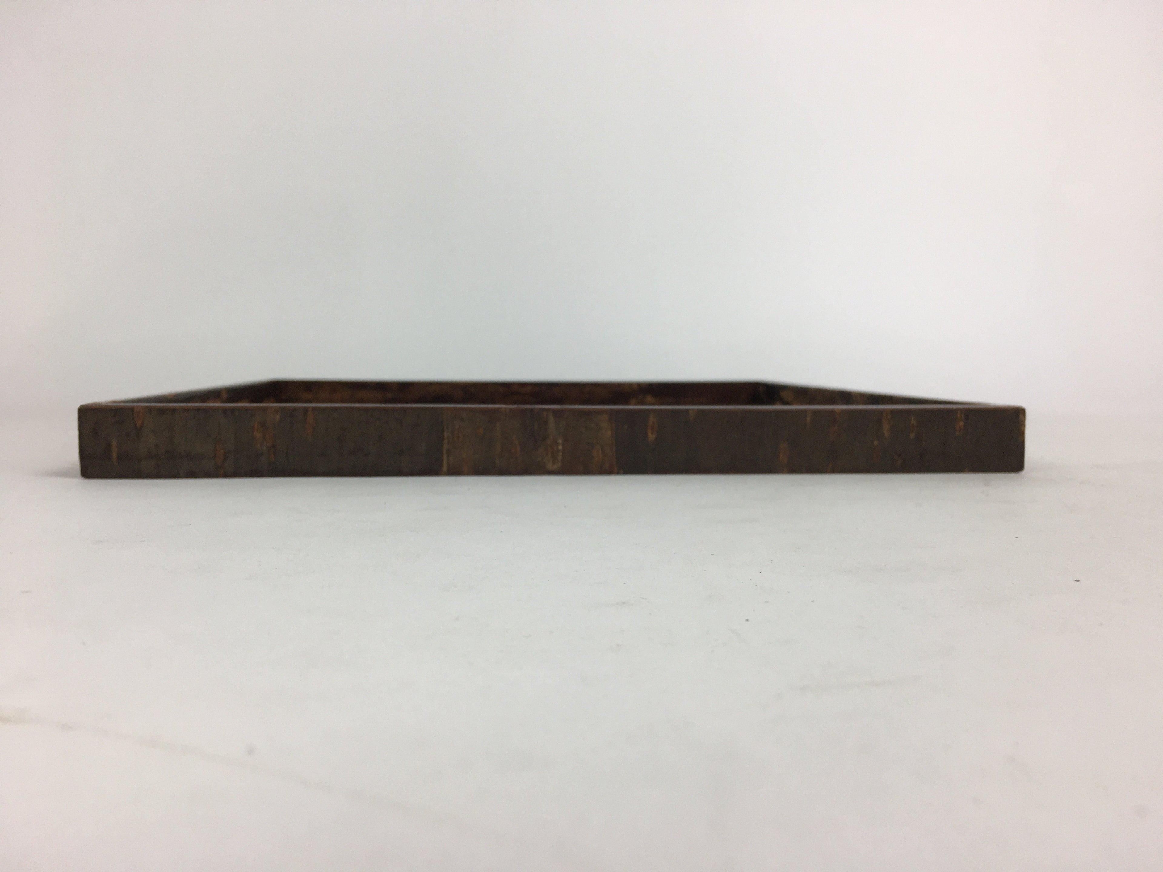Japanese Wooden Serving Tray Vtg Cherry Bark Finish Brown Square Obon UR533