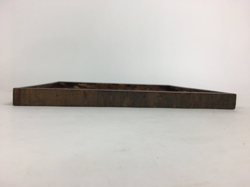 Japanese Wooden Serving Tray Vtg Cherry Bark Finish Brown Square Obon UR533