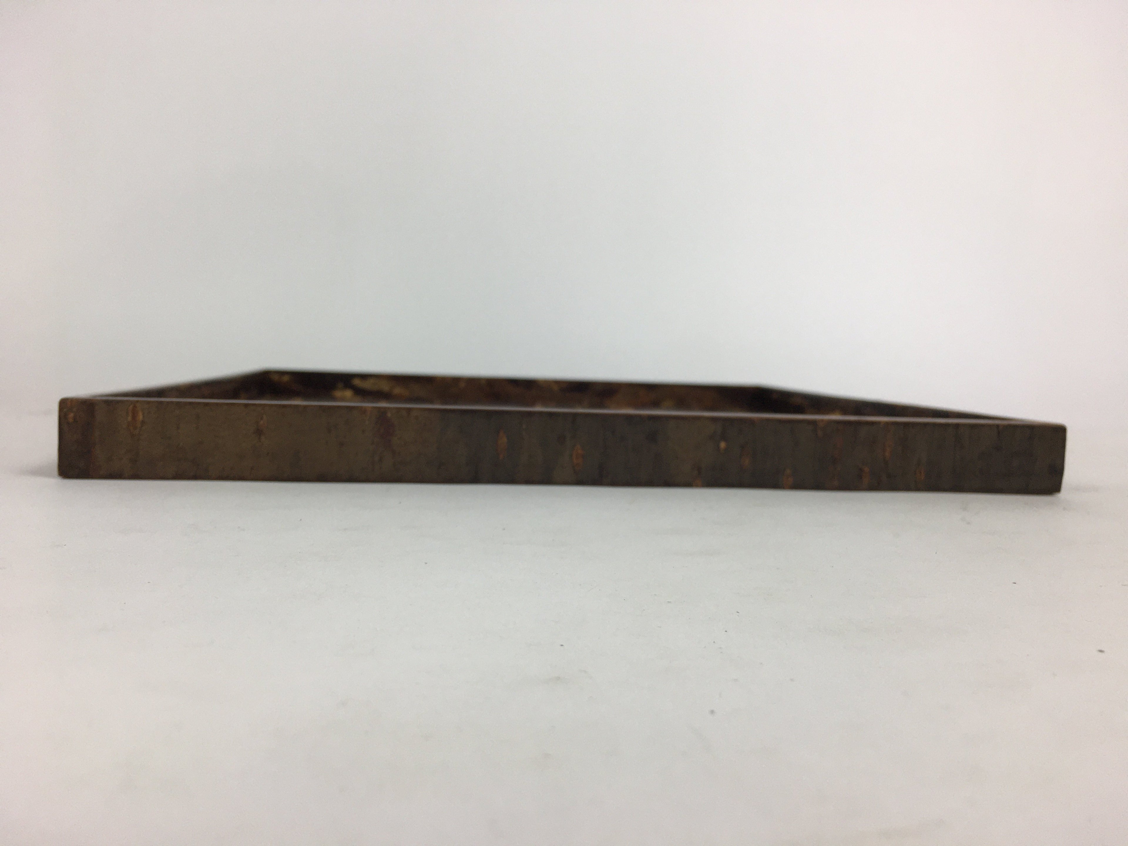 Japanese Wooden Serving Tray Vtg Cherry Bark Finish Brown Square Obon UR533