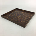 Japanese Wooden Serving Tray Vtg Cherry Bark Finish Brown Square Obon UR533