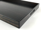 Japanese Wooden Serving Tray Vtg Large Kyoto Obon Dark Brown Rectangle UR869