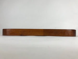 Japanese Wooden Serving Tray Vtg Large Obon Brown Maki-e Flower UR857