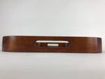 Japanese Wooden Serving Tray Vtg Large Obon Brown Maki-e Flower UR857