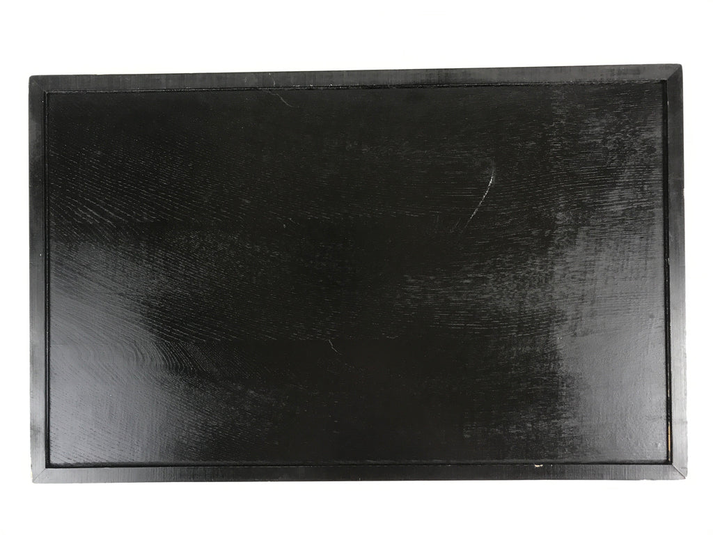 Japanese Wooden Serving Tray Vtg Large Obon Dark Brown Rectangle UR856
