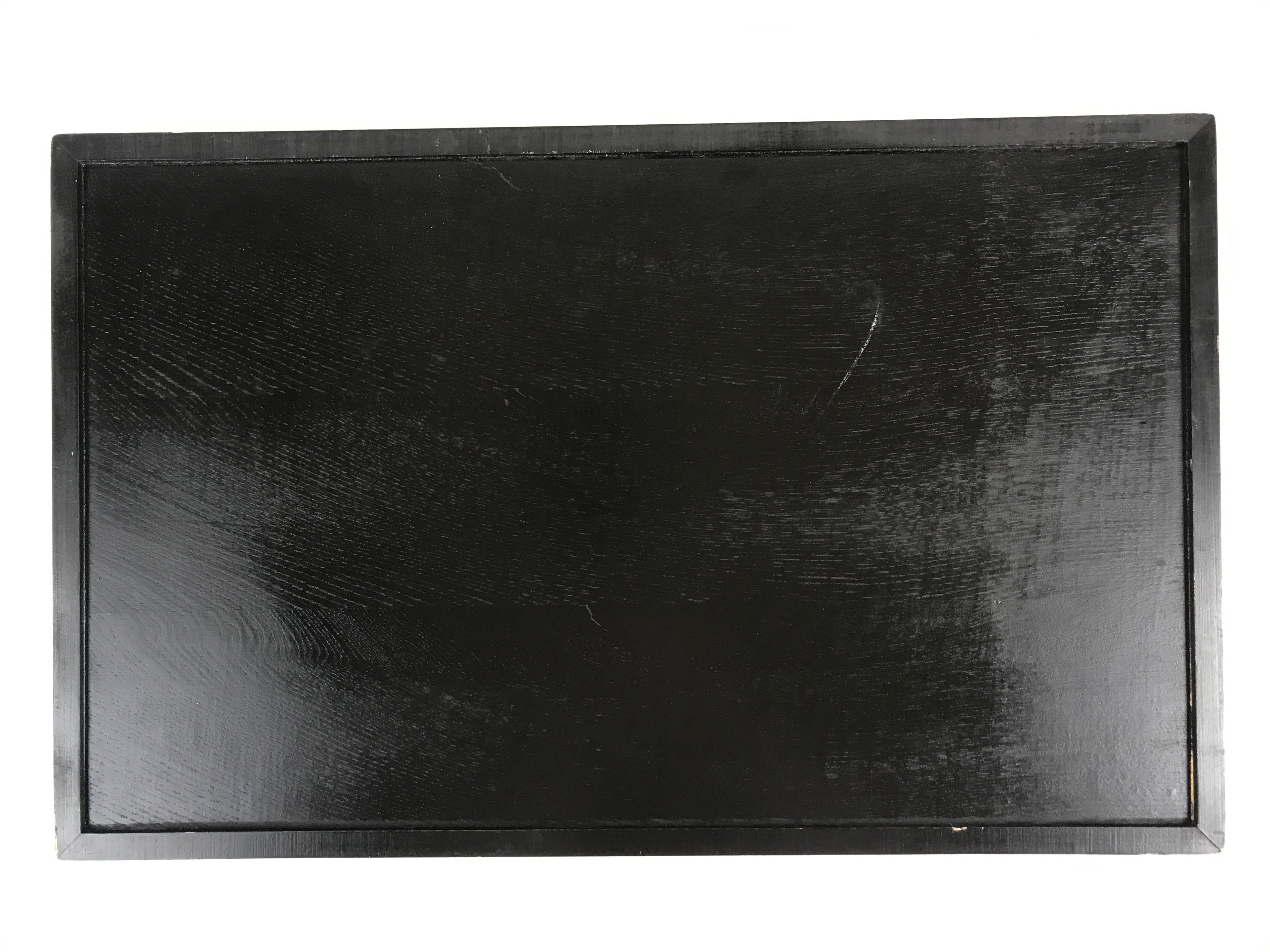 Japanese Wooden Serving Tray Vtg Large Obon Dark Brown Rectangle UR856