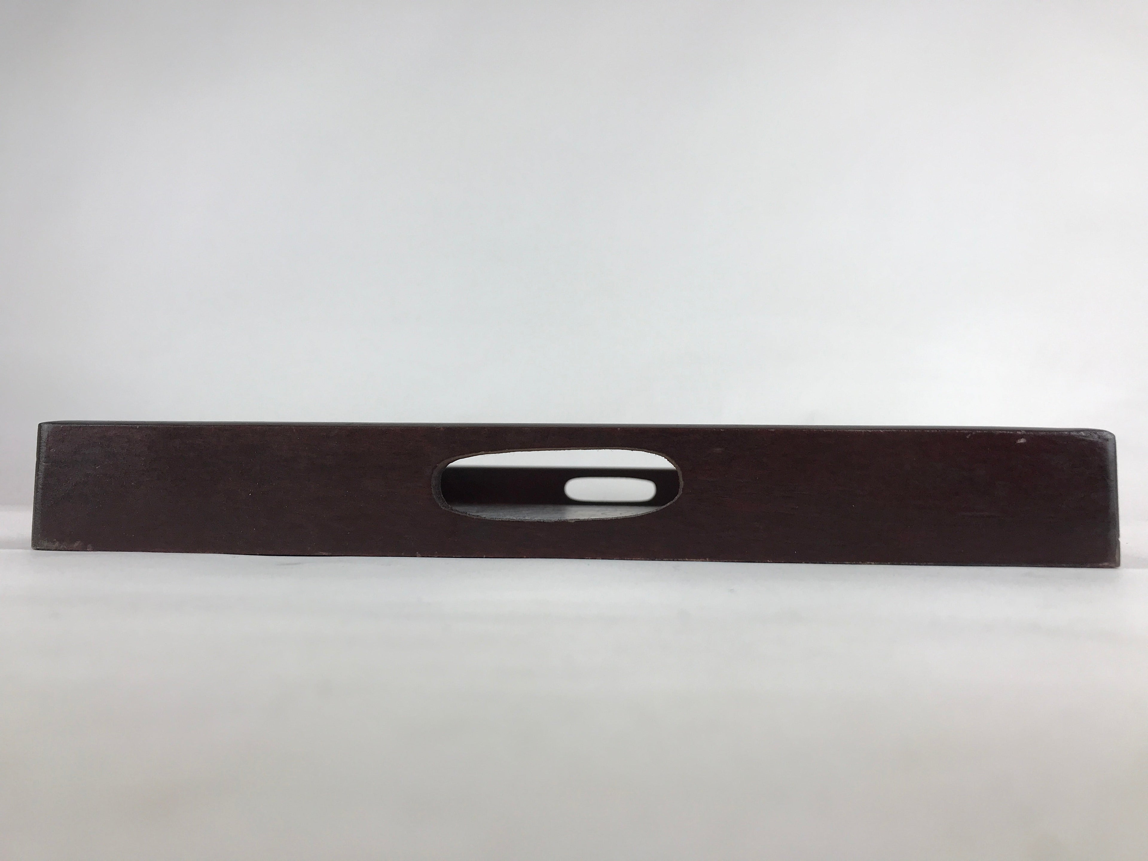 Japanese Wooden Serving Tray Vtg Large Obon Dark Brown Rectangle UR856
