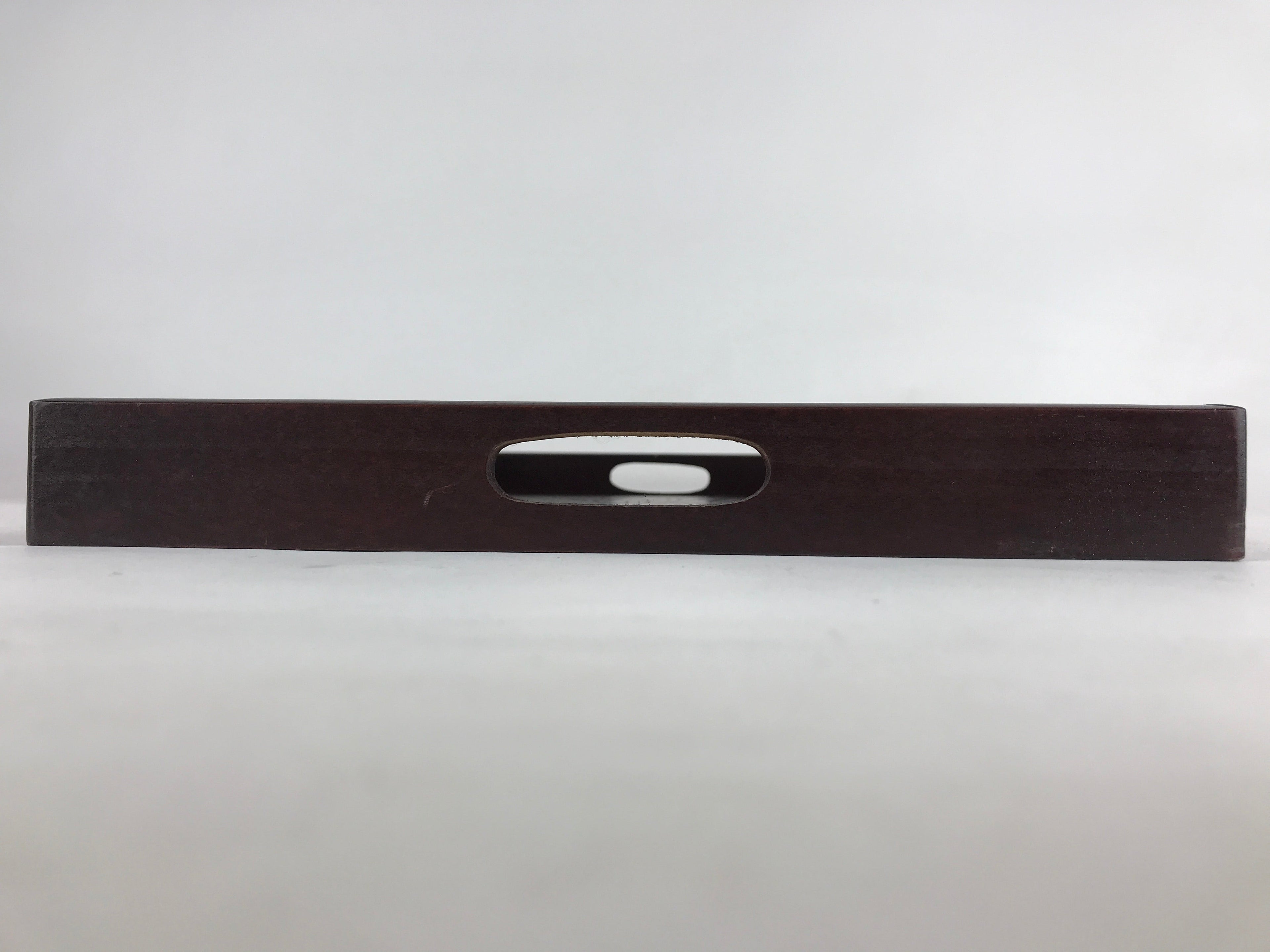 Japanese Wooden Serving Tray Vtg Large Obon Dark Brown Rectangle UR856