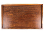 Japanese Wooden Serving Tray Vtg Large Obon Dark Brown Rectangle UR871