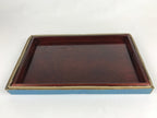 Japanese Wooden Serving Tray Vtg Large Obon Dark Brown Rectangle UR872