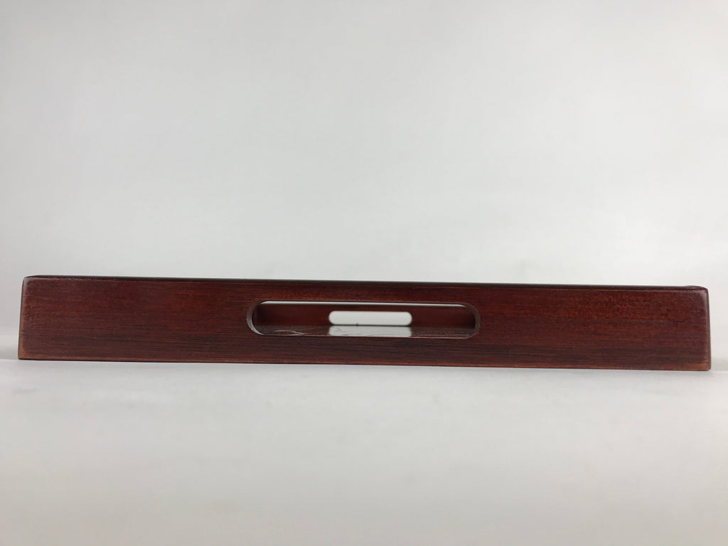 Japanese Wooden Serving Tray Vtg Large Obon Dark Brown Rectangle UR872