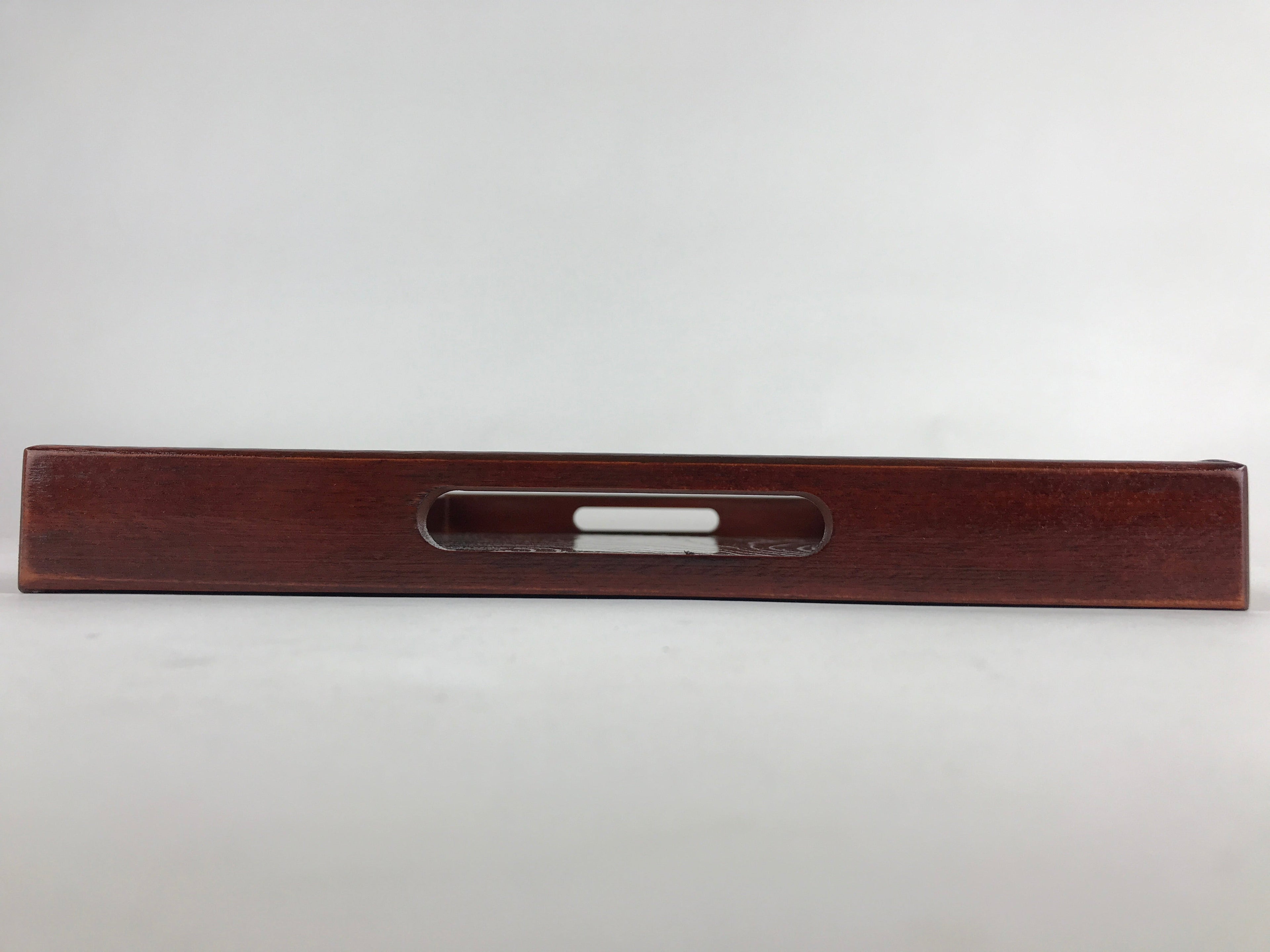 Japanese Wooden Serving Tray Vtg Large Obon Dark Brown Rectangle UR872