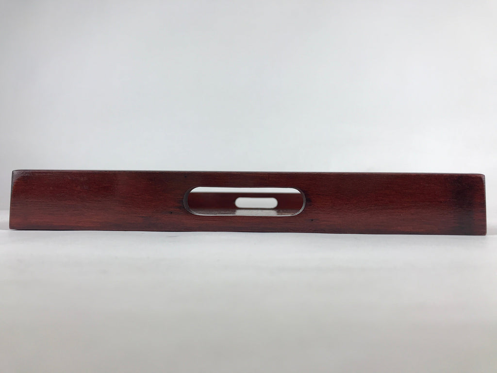 Japanese Wooden Serving Tray Vtg Obon Aizu-nuri Maki-e Flowers Brown UR868