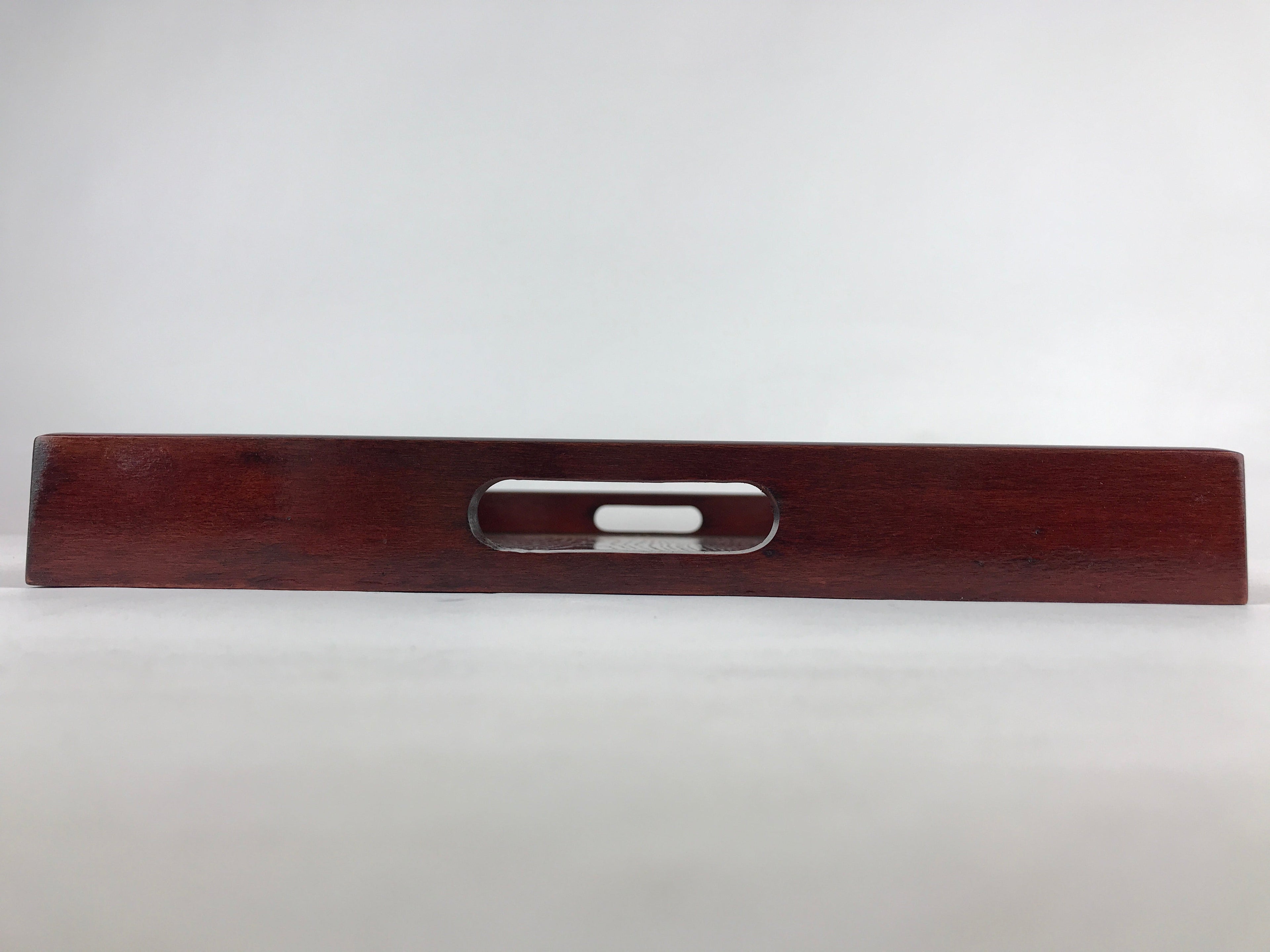 Japanese Wooden Serving Tray Vtg Obon Aizu-nuri Maki-e Flowers Brown UR868