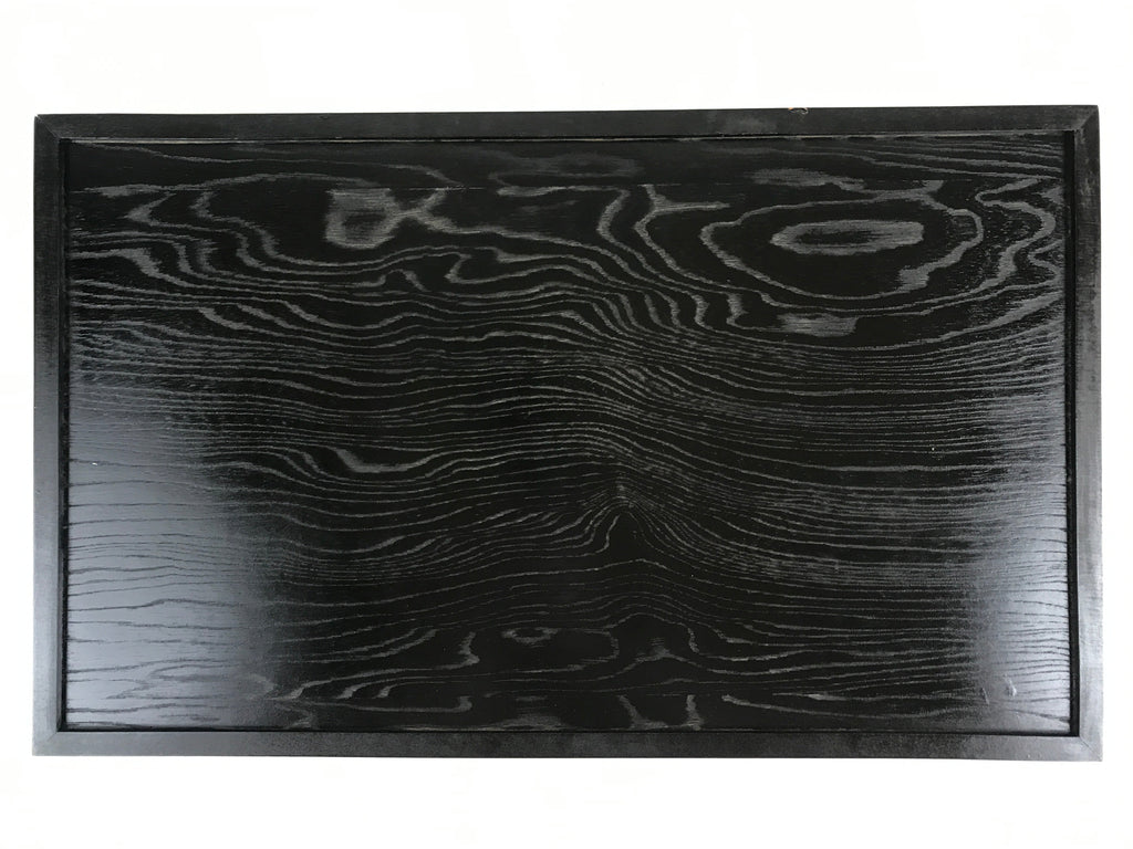 Japanese Wooden Serving Tray Vtg Obon Aizu-nuri Maki-e Peony Flowers UR870
