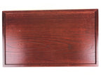 Japanese Wooden Serving Tray Vtg Obon Dark Brown Gold Maki-e Flowers UR858