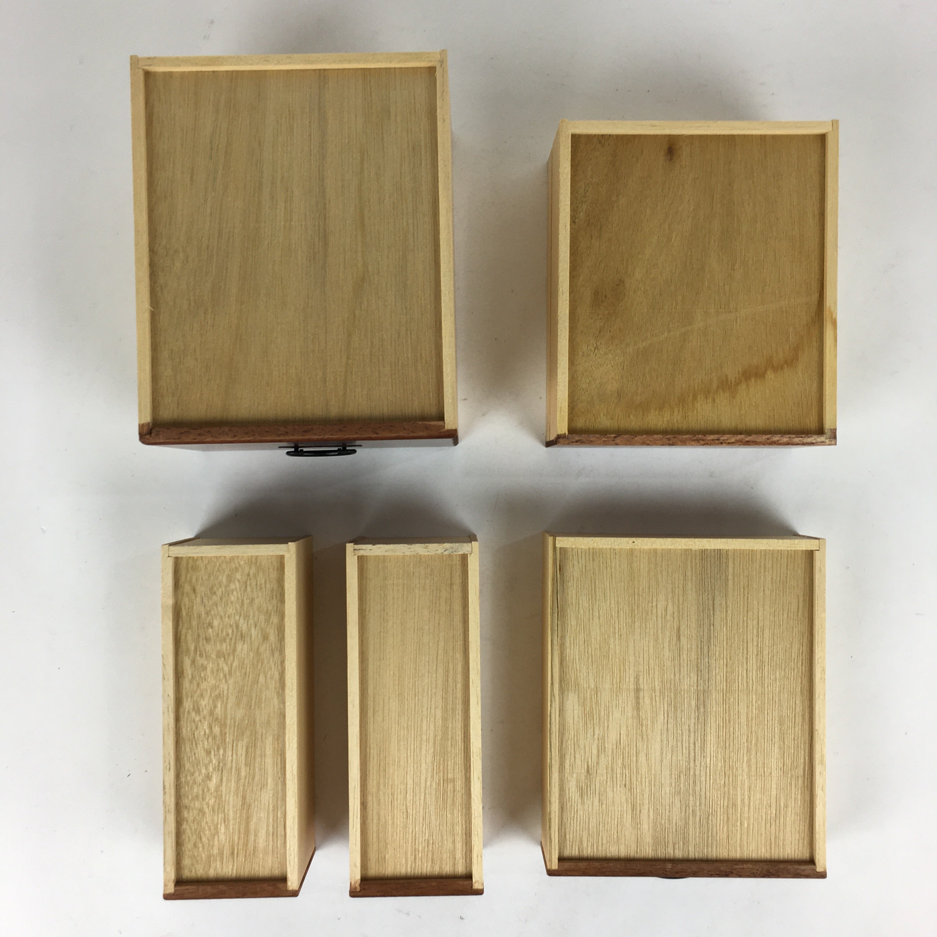 Japanese Wooden Sewing Box Vtg Cosmetic Box Tansu 4 Drawers 1door Haribako T311