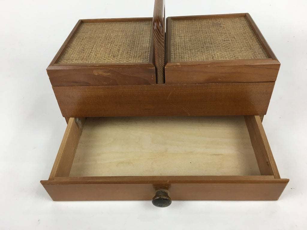 Japanese Wooden Sewing Box Vtg Haribako Chest Tansu 1 Drawers T296