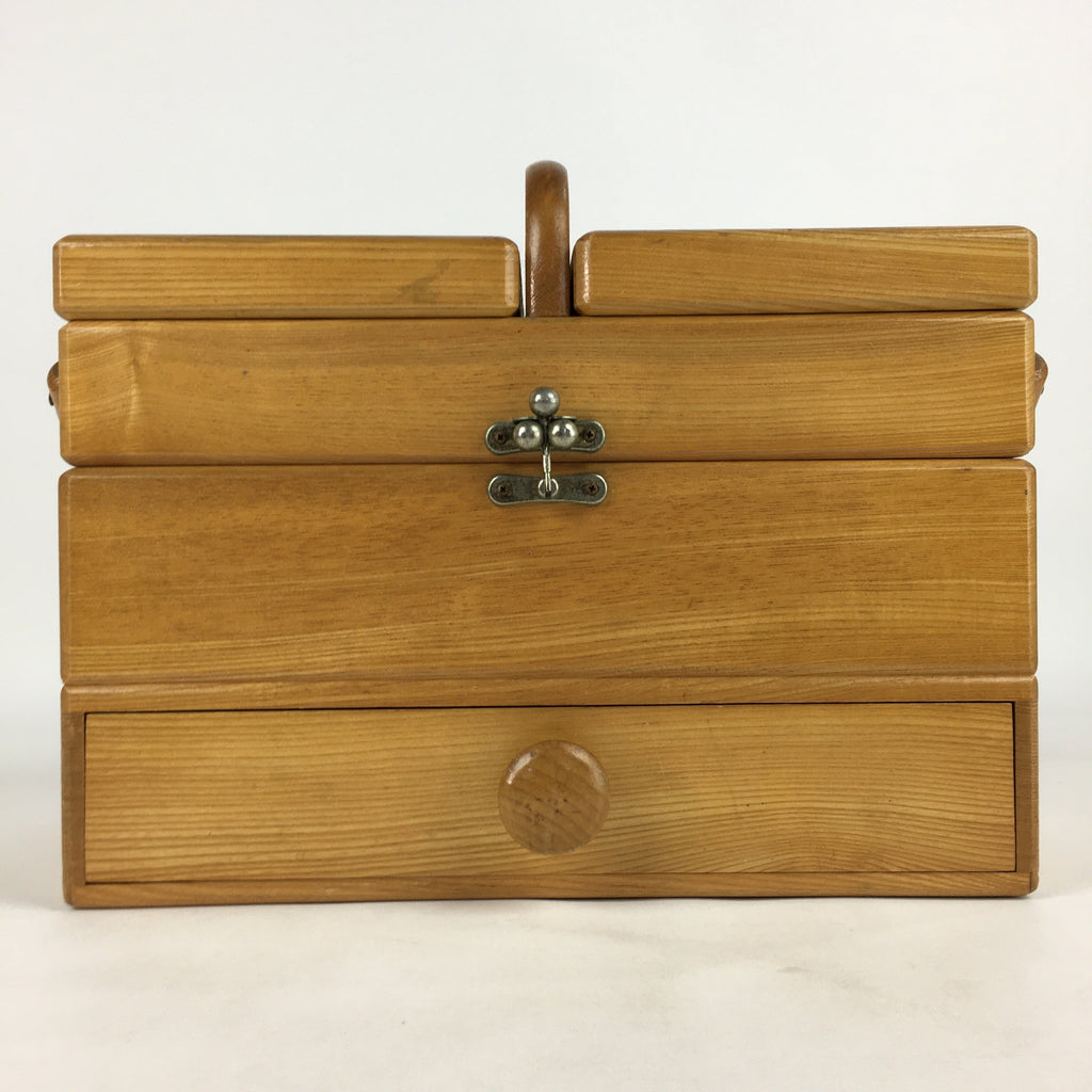 Japanese Wooden Sewing Box Vtg Haribako Chest Tansu 1 Drawers T314