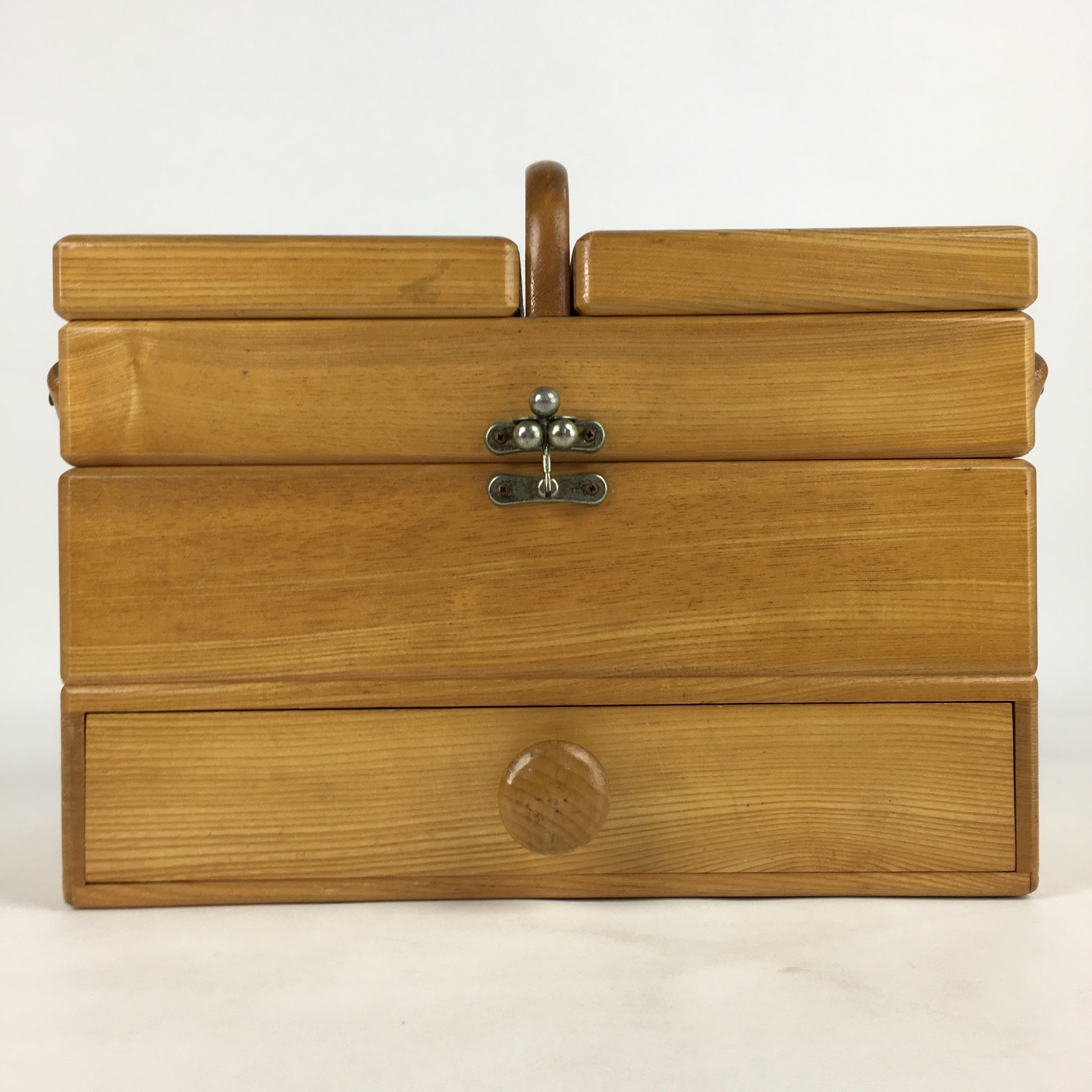Japanese Wooden Sewing Box Vtg Haribako Chest Tansu 1 Drawers T314