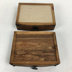 Japanese Wooden Sewing Box Vtg Haribako Chest Tansu 2 Drawers Brown T278