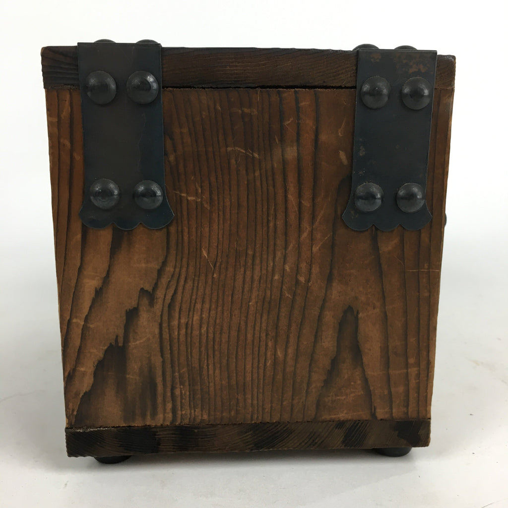 Japanese Wooden Sewing Box Vtg Haribako Chest Tansu 2 Drawers Brown T278