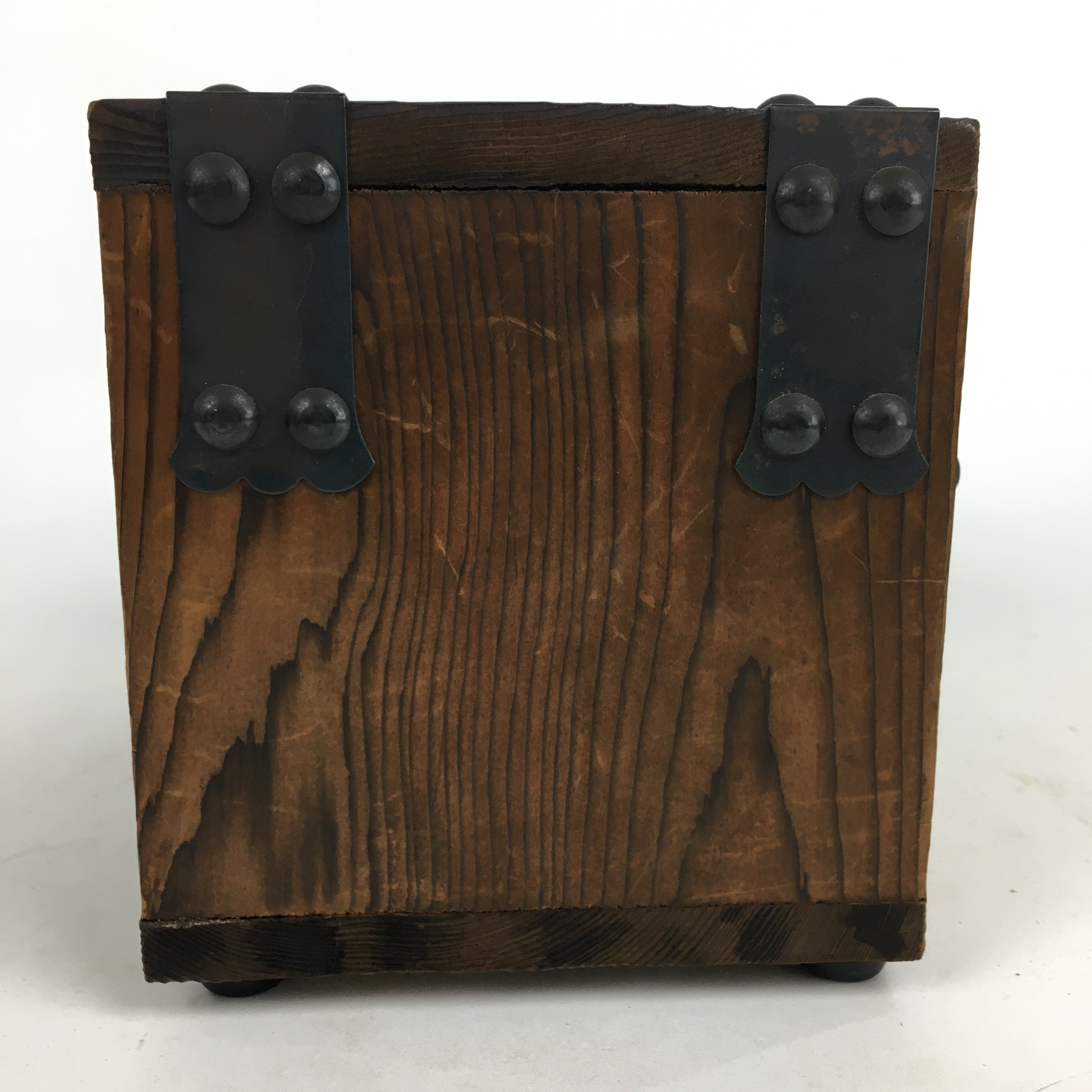 Japanese Wooden Sewing Box Vtg Haribako Chest Tansu 2 Drawers Brown T278