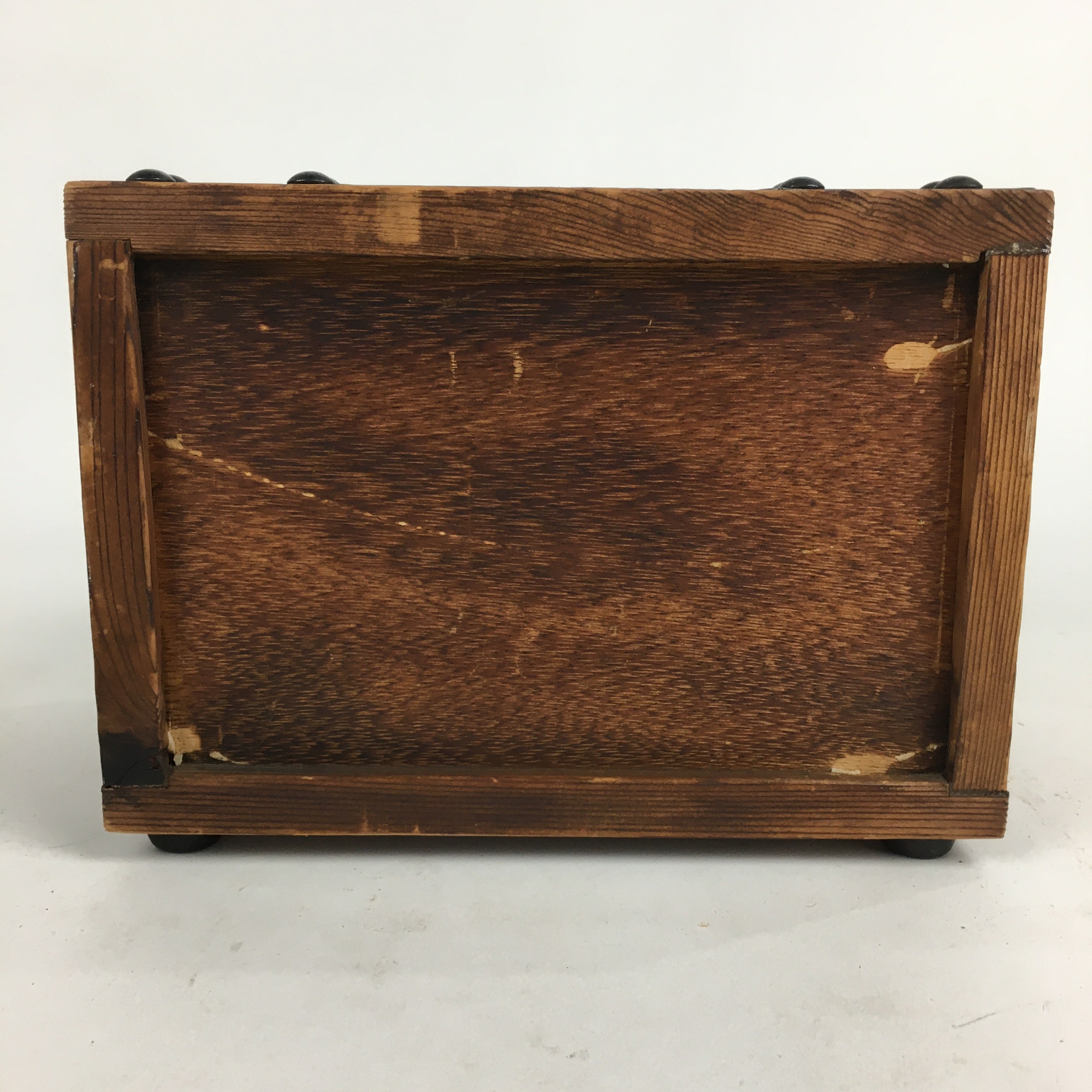 Japanese Wooden Sewing Box Vtg Haribako Chest Tansu 2 Drawers Brown T278