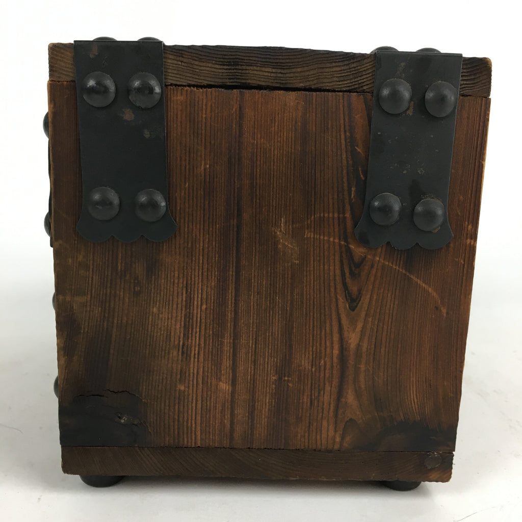 Japanese Wooden Sewing Box Vtg Haribako Chest Tansu 2 Drawers Brown T278