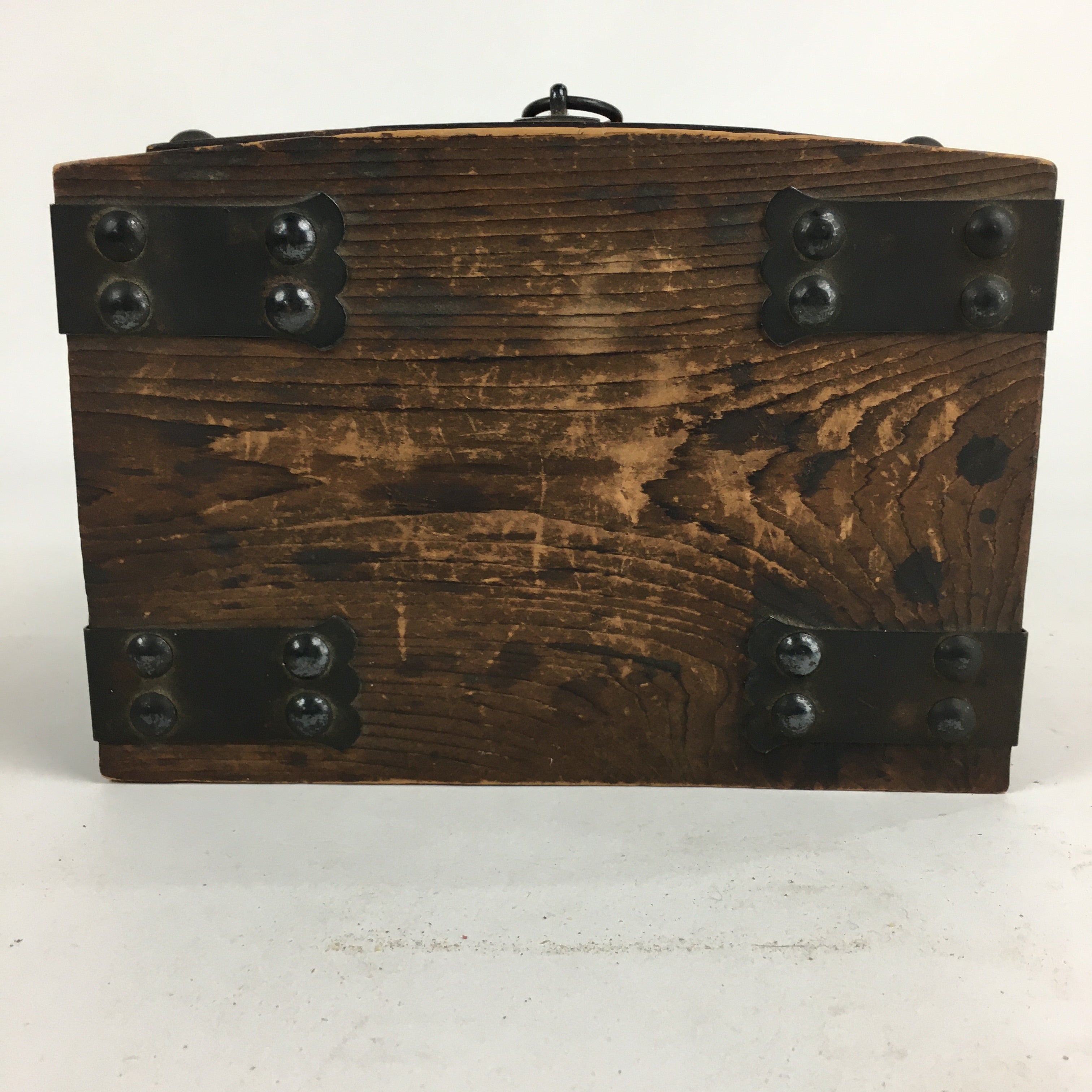 Japanese Wooden Sewing Box Vtg Haribako Chest Tansu 2 Drawers Brown T278