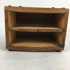 Japanese Wooden Sewing Box Vtg Haribako Chest Tansu 2 Drawers Brown T278