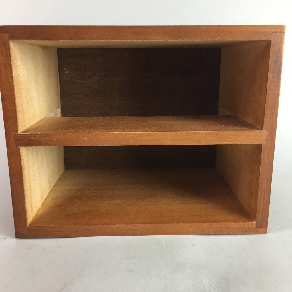 Japanese Wooden Sewing Box Vtg Haribako Chest Tansu 2 Drawers Grain T162