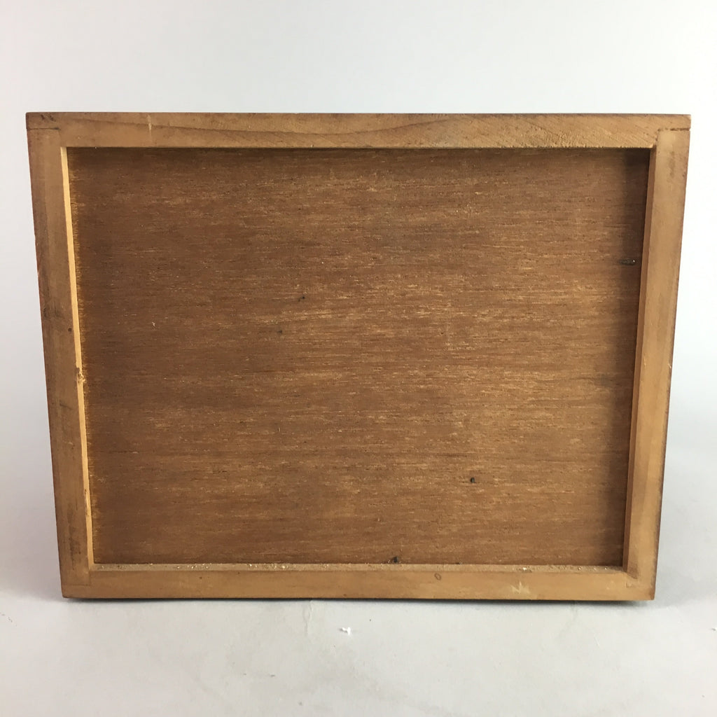 Japanese Wooden Sewing Box Vtg Haribako Chest Tansu 2 Drawers Grain T162