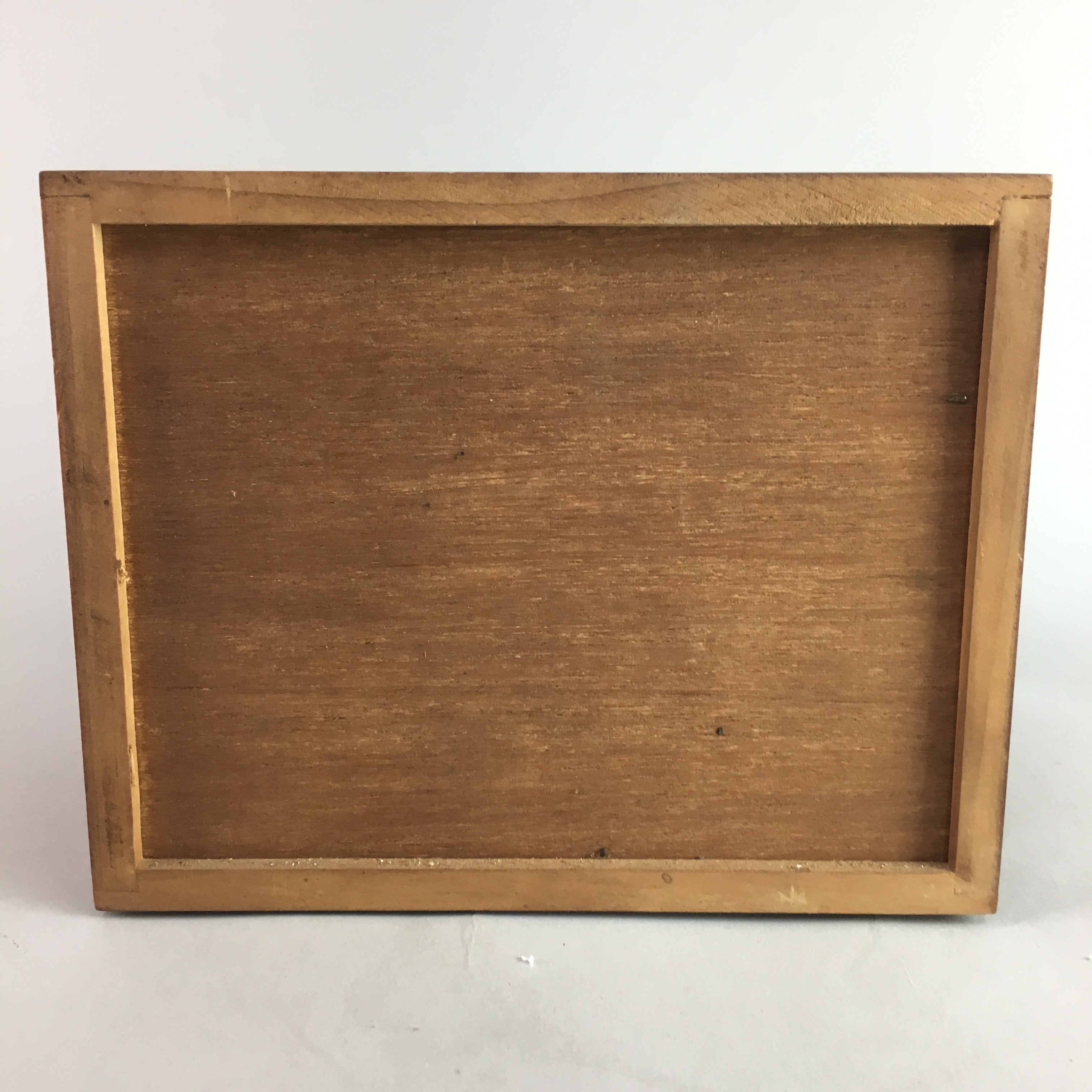 Japanese Wooden Sewing Box Vtg Haribako Chest Tansu 2 Drawers Grain T162