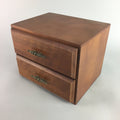 Japanese Wooden Sewing Box Vtg Haribako Chest Tansu 2 Drawers Grain T162