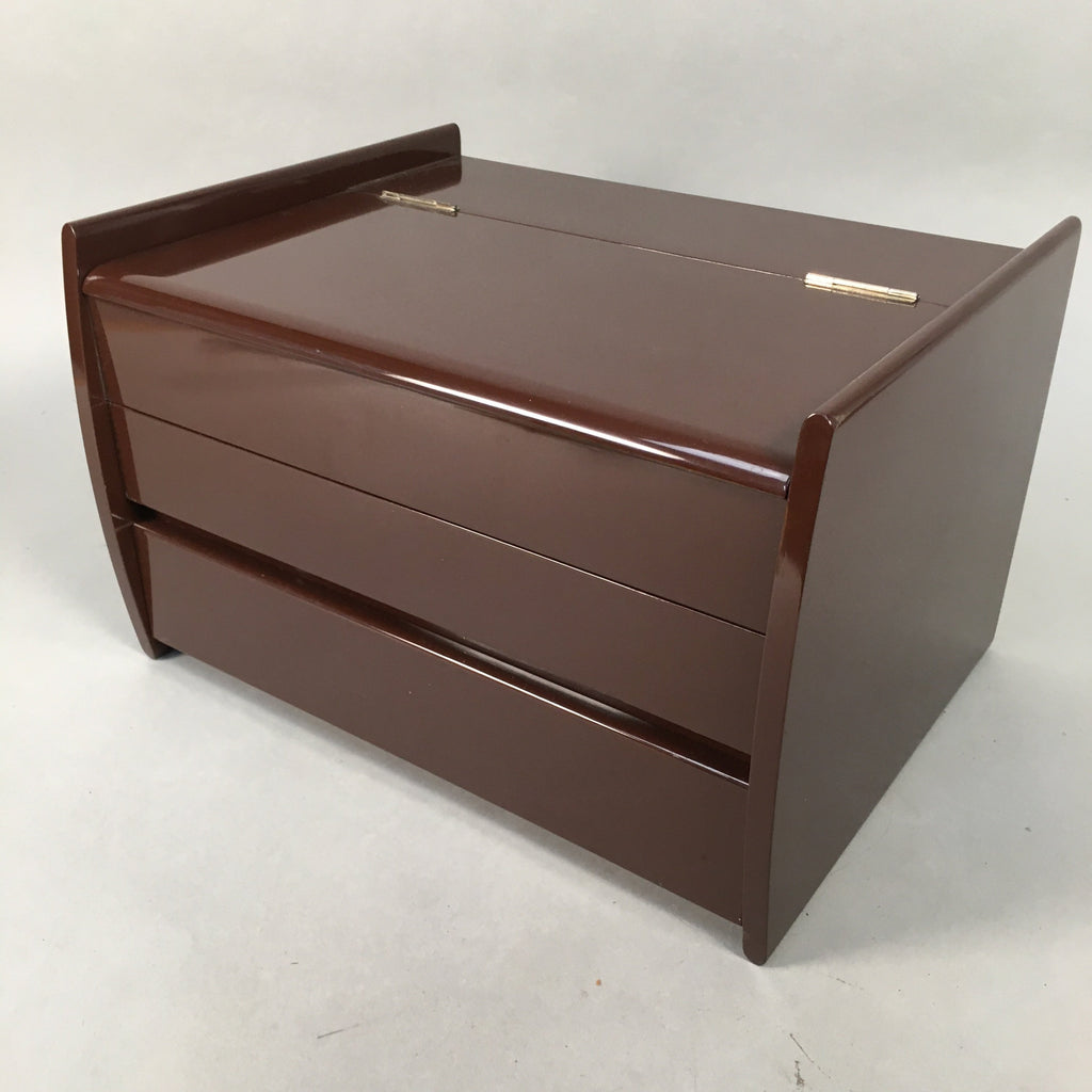 Japanese Wooden Sewing Box Vtg Haribako Chest Tansu 2 Drawers T228